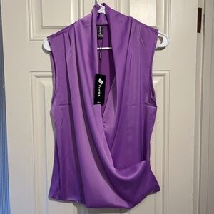 Orchid satin drapey shell